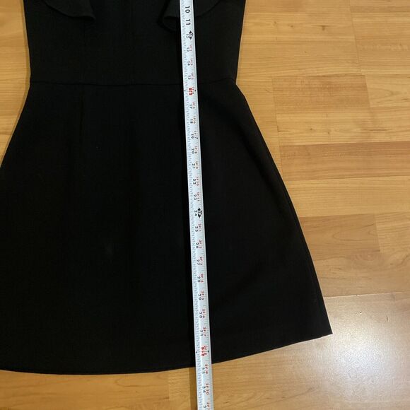 FRENCH CONNECTION Black WHISPER V-Neck RUFFLE Cocktail MINI DRESS -Size US 4 - Picture 13 of 14